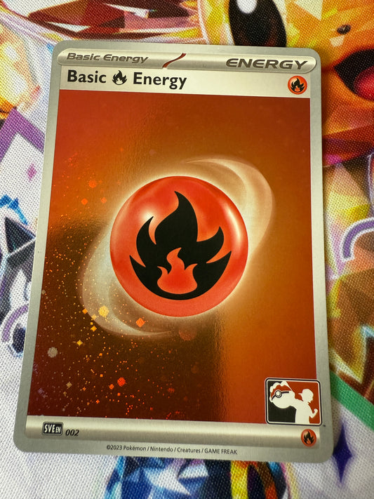 Fire Energy #2 Stamped and Cosmos Holo | Pokemon | Play! Pokemon Prize Pack