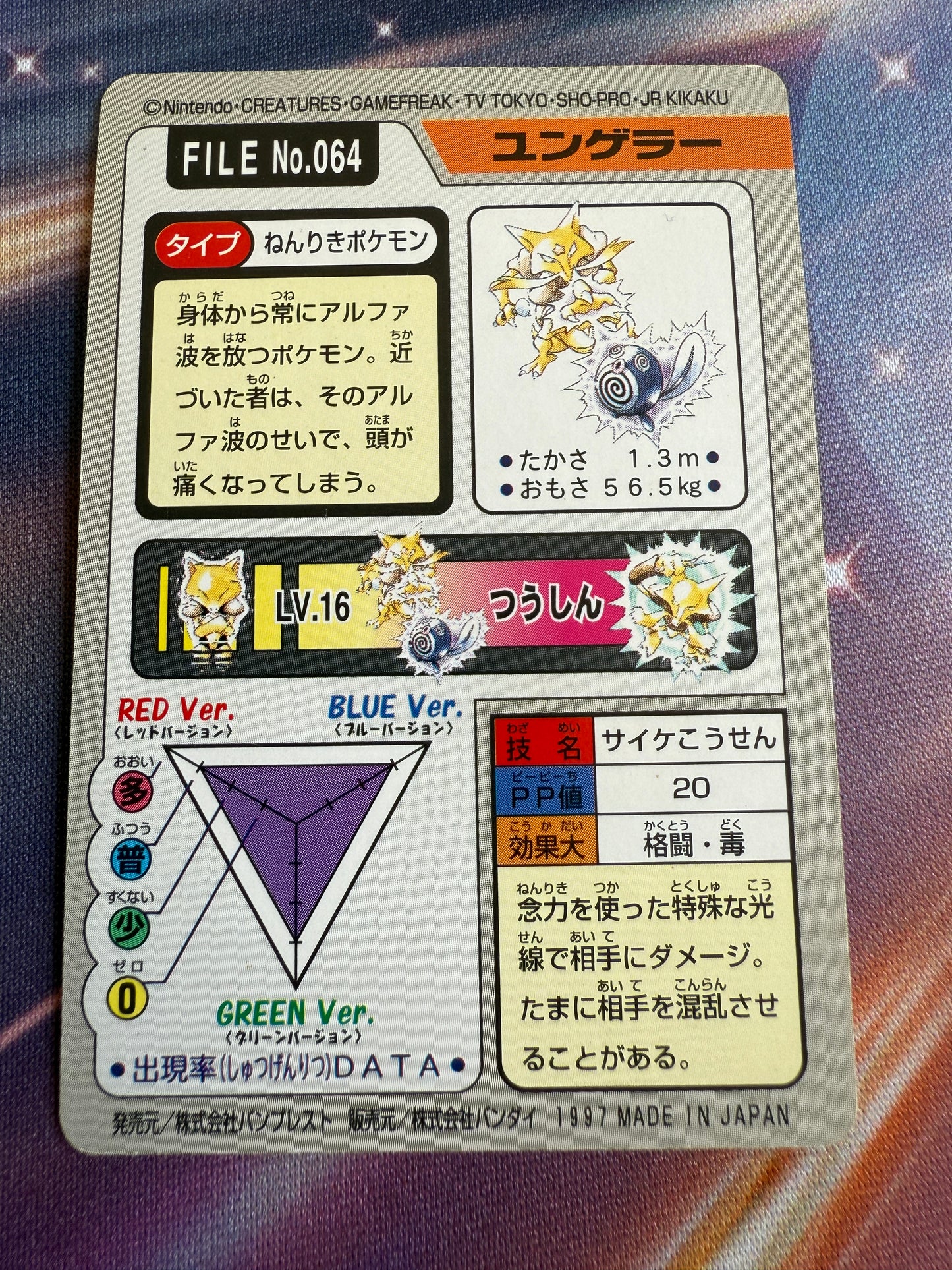 Kadabra #64 | Pokemon Japanese 1997 Carddass