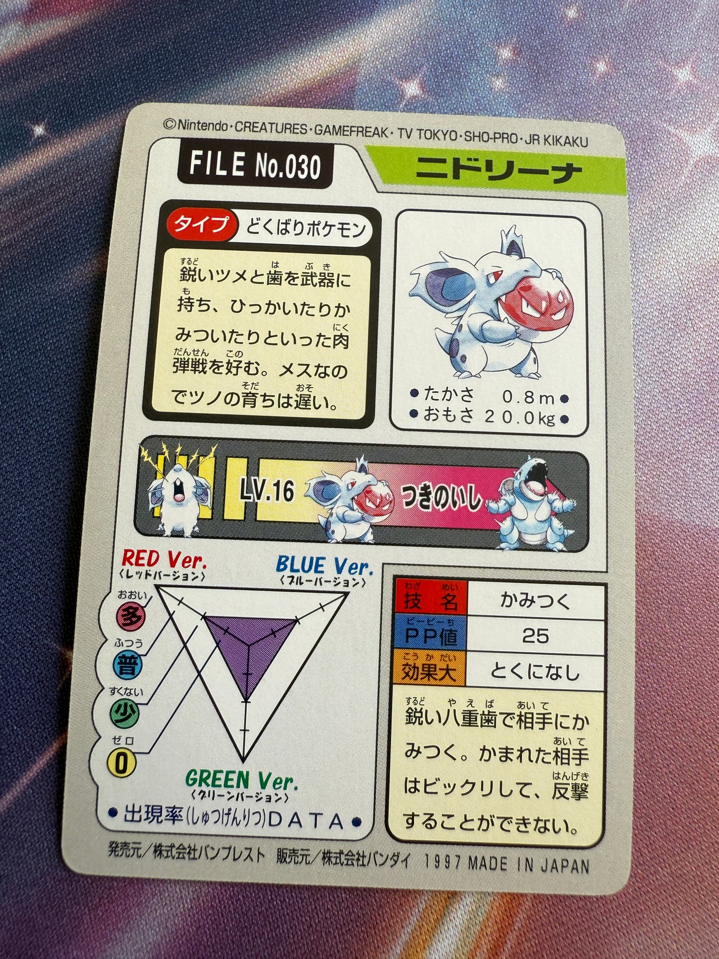 Nidorina #30 | Pokemon Japanese 1997 Carddass