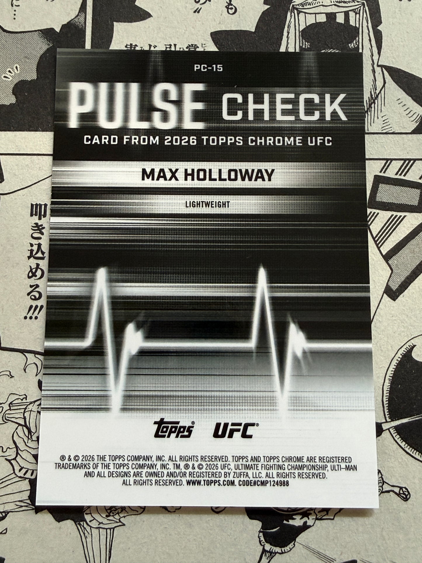 2026 Topps Chrome UFC | Max Holloway Pulse Check Gold Refractor | #PC-15 | 22/50