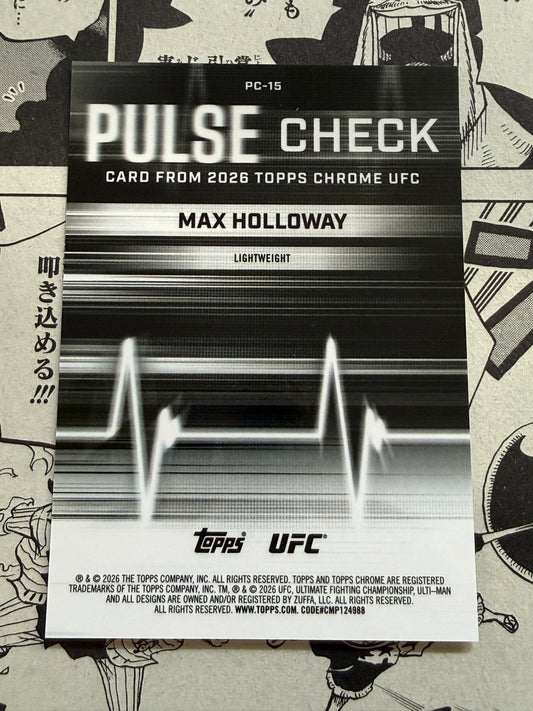 2026 Topps Chrome UFC | Max Holloway Pulse Check Gold Refractor | #PC-15 | 22/50