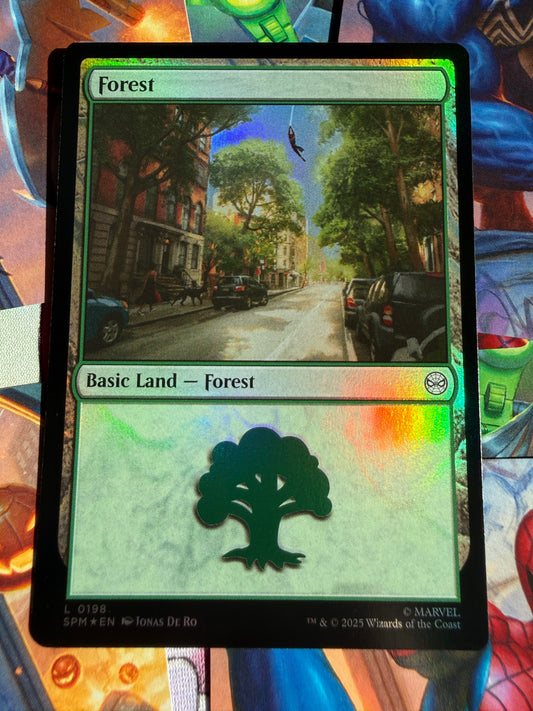 Magic The Gathering | Marvel Spider-Man | Land Forest L 198 Foil