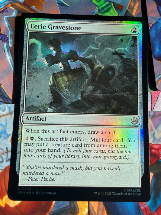 Magic The Gathering | Marvel Spider-Man | Eerie Gravestone C 163 Foil
