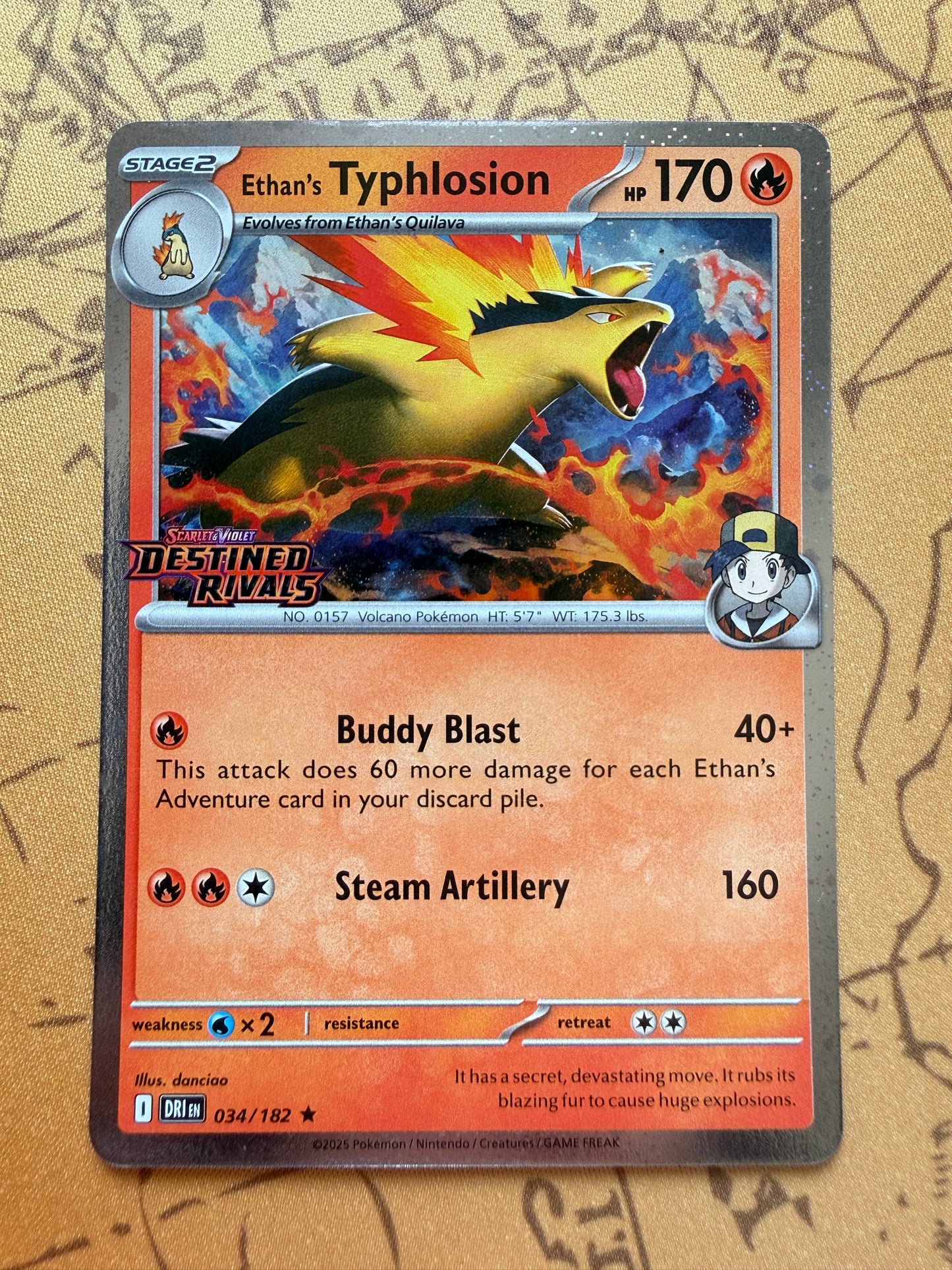 Ethan's Typhlosion #34 STAMPED Prerelease | Destined Rivals
