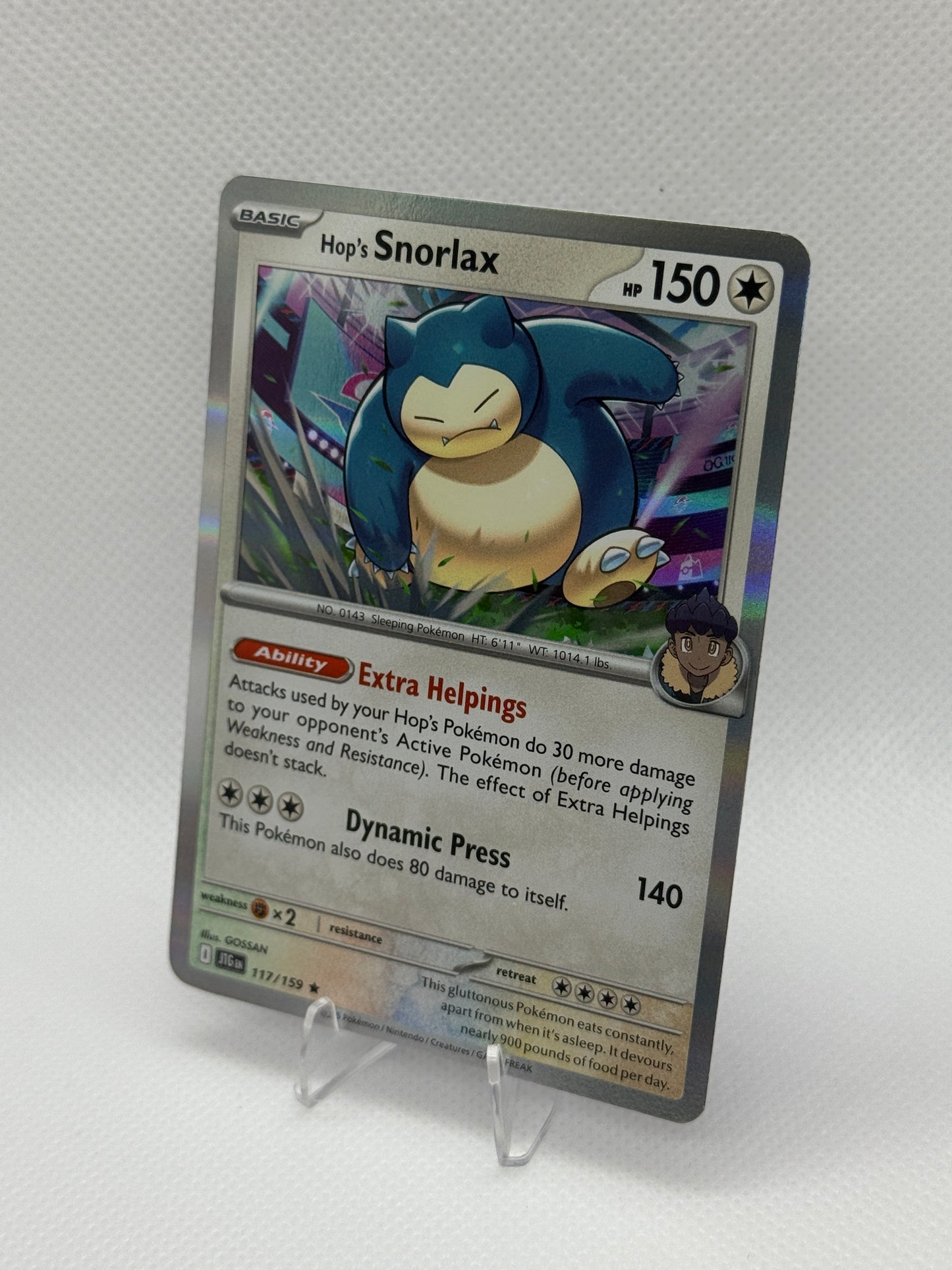 Pokemon Journey Together English Card | JTG | Hop's Snorlax #117 Holo