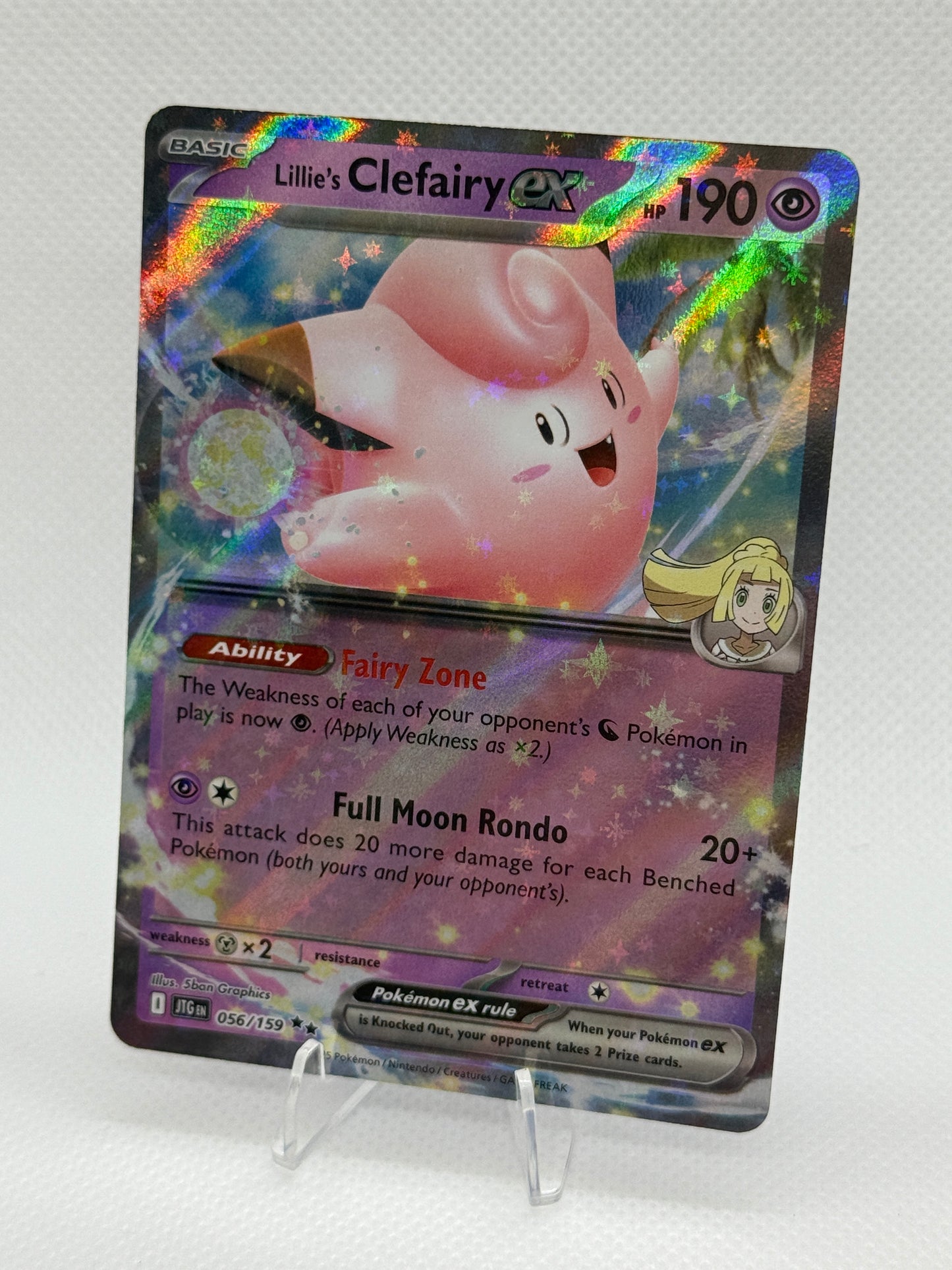 Pokemon Journey Together English Card | JTG | Lillie's Clefairy Ex #56
