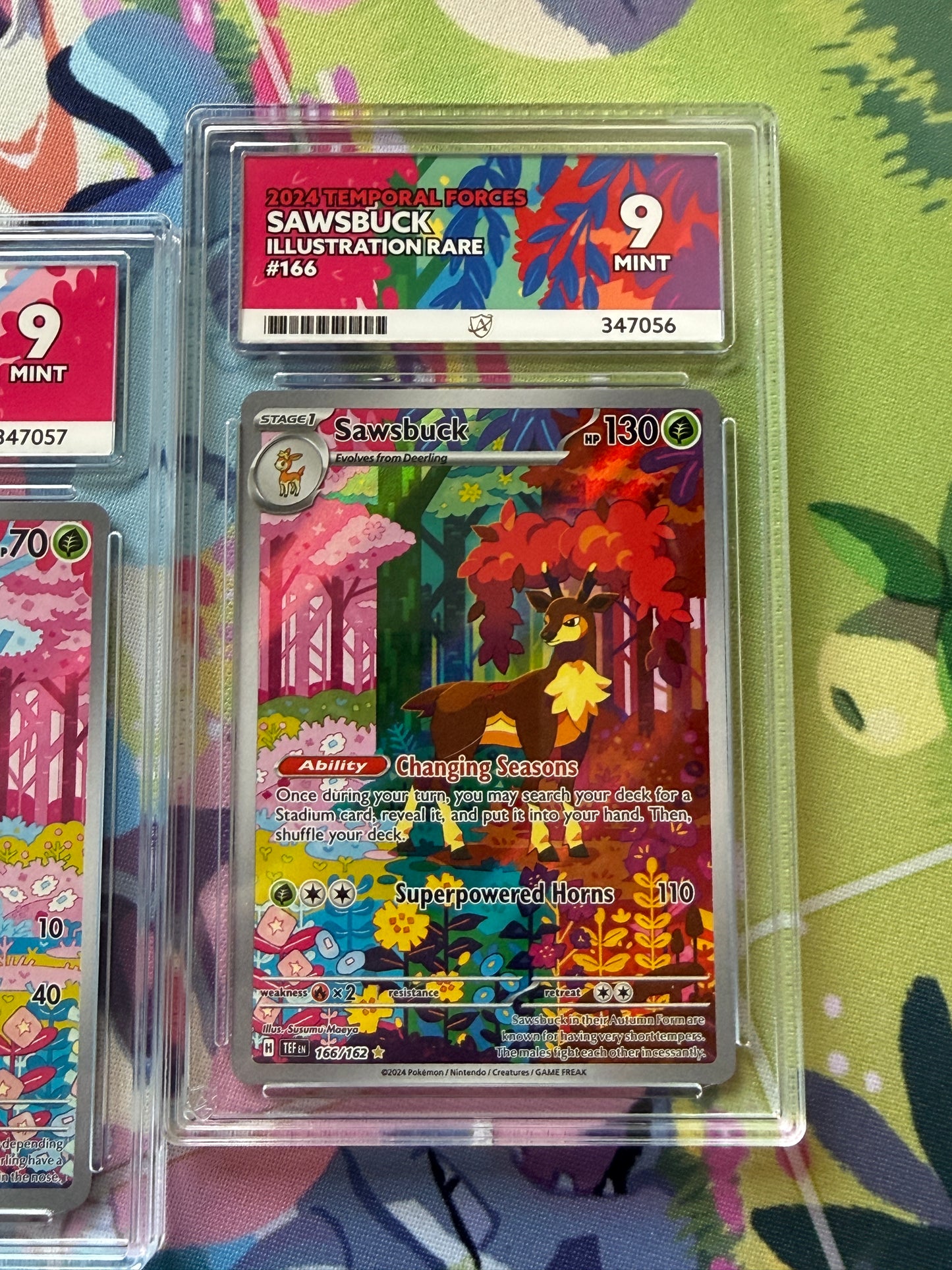 ACE 9 | Deerling #165 & Sawsbuck #166 | Pokemon Temporal Forces | Sequential Cert. Numbers