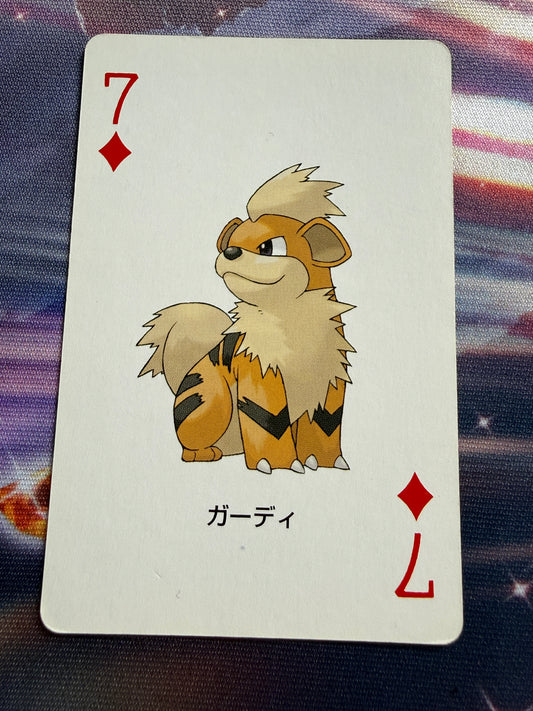 2004 Pokemon Firered Playing Card | Growlithe 7 of Diamonds