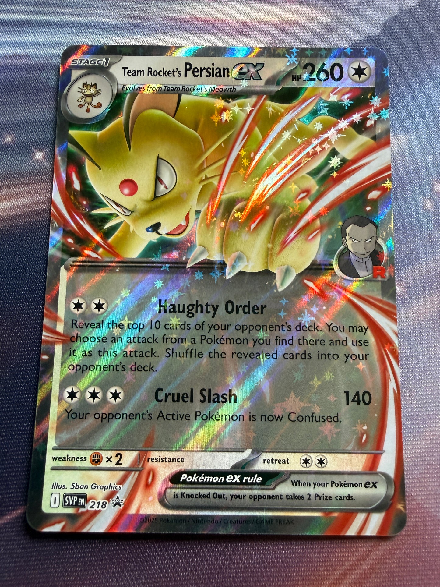 Team Rocket's Persian EX #218 | Pokemon | Destined Rivals | Promo