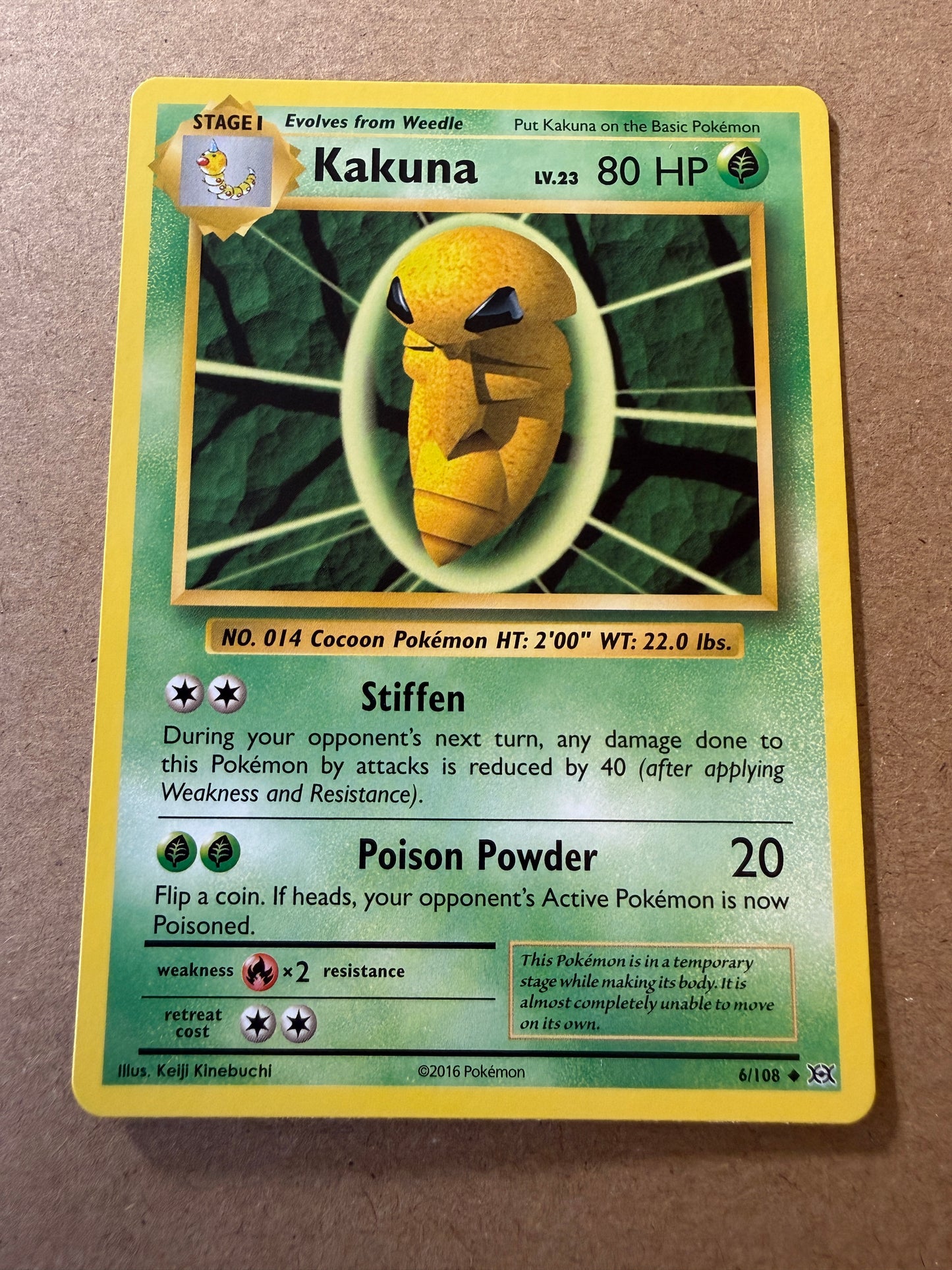 2016 XY Evolutions | Pokemon | Non-Holo Kakuna #6