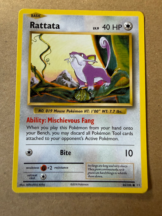 2016 XY Evolutions | Pokemon | Non-Holo Rattata #66