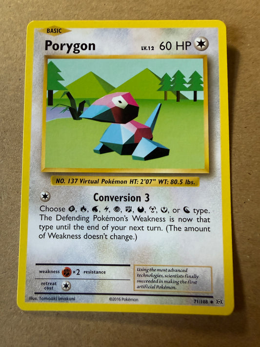 2016 XY Evolutions | Pokemon | Non-Holo Porygon #71