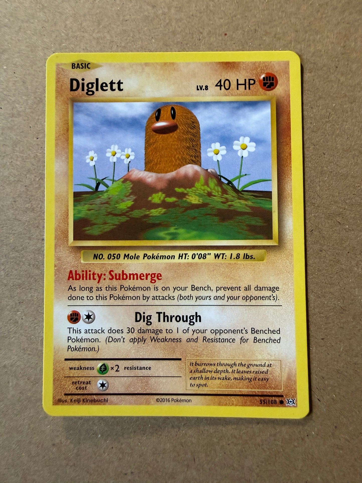 2016 XY Evolutions | Pokemon | Non-Holo Diglett #55