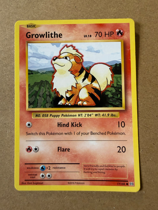 2016 XY Evolutions | Pokemon | Non-Holo Growlithe #17