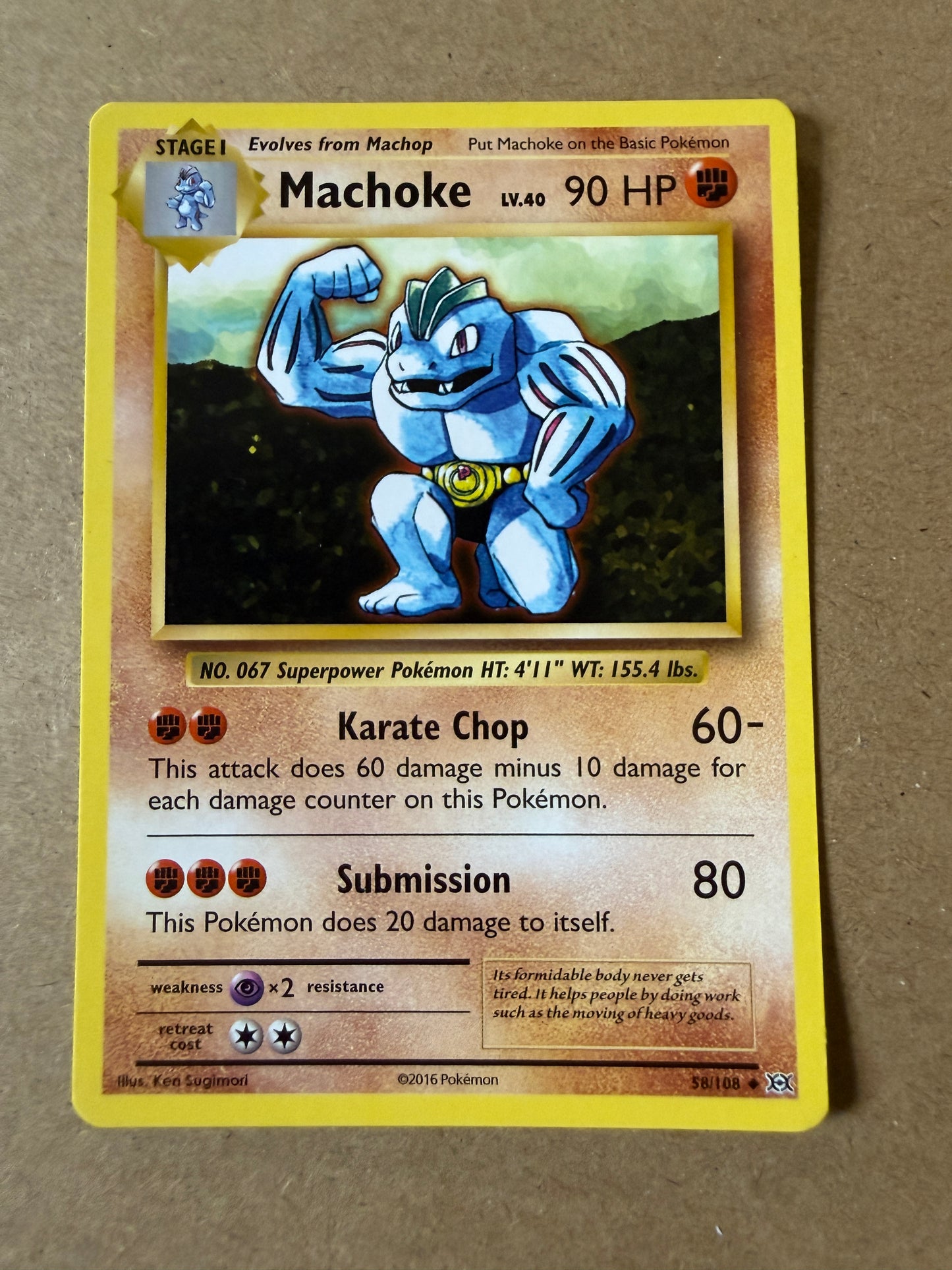 2016 XY Evolutions | Pokemon | Non-Holo Machoke #58