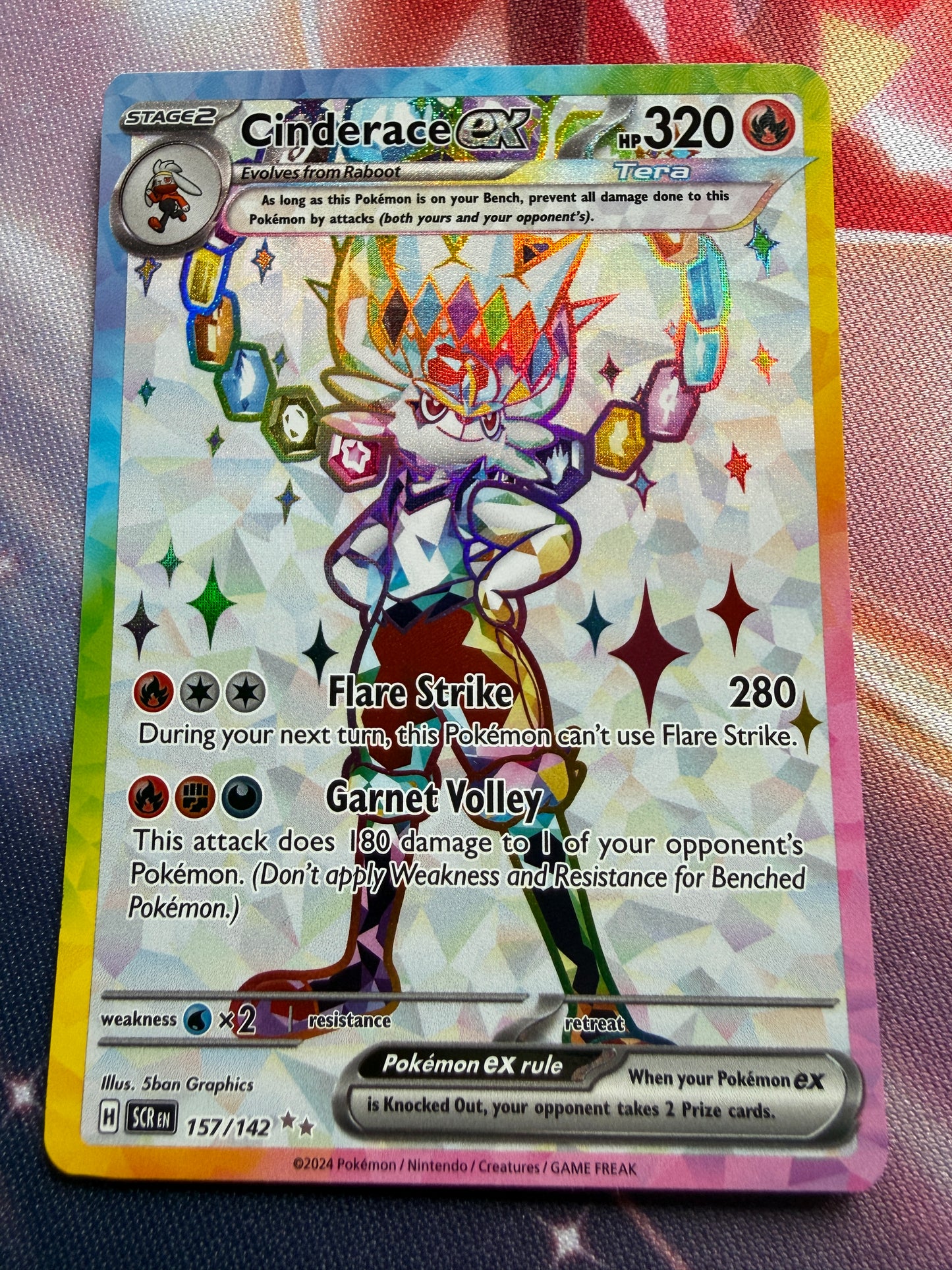 Cinderace Ex #157 | Pokemon Stellar Crown