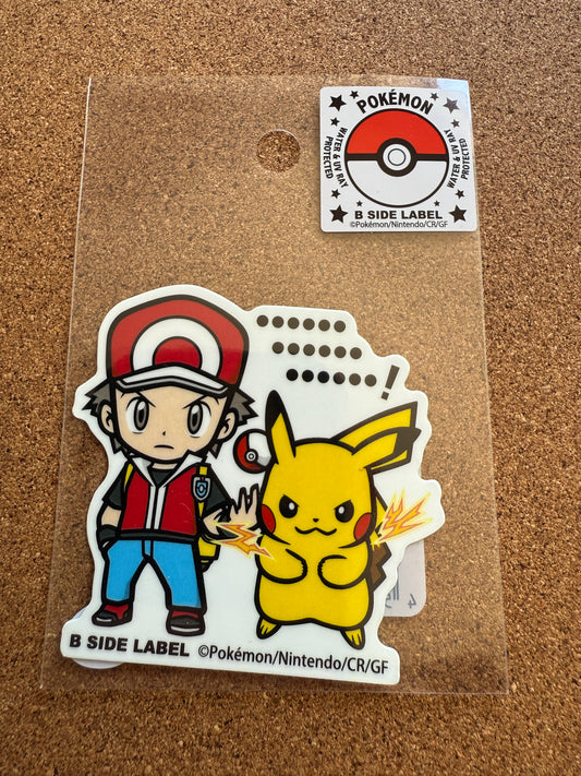 Pokemon Ash & Pikachu B-Side Label Sticker
