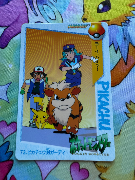 Growlithe Vs. Pikachu #73 | Pokemon Japanese 1998 Carddass | Pocket Monsters Anime Collection