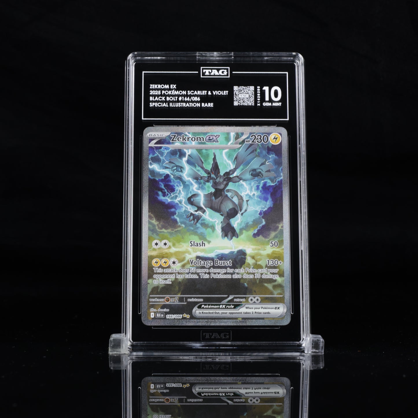 Zekrom EX #166 SIR | Scarlet and Violet Black Bolt | TAG 10