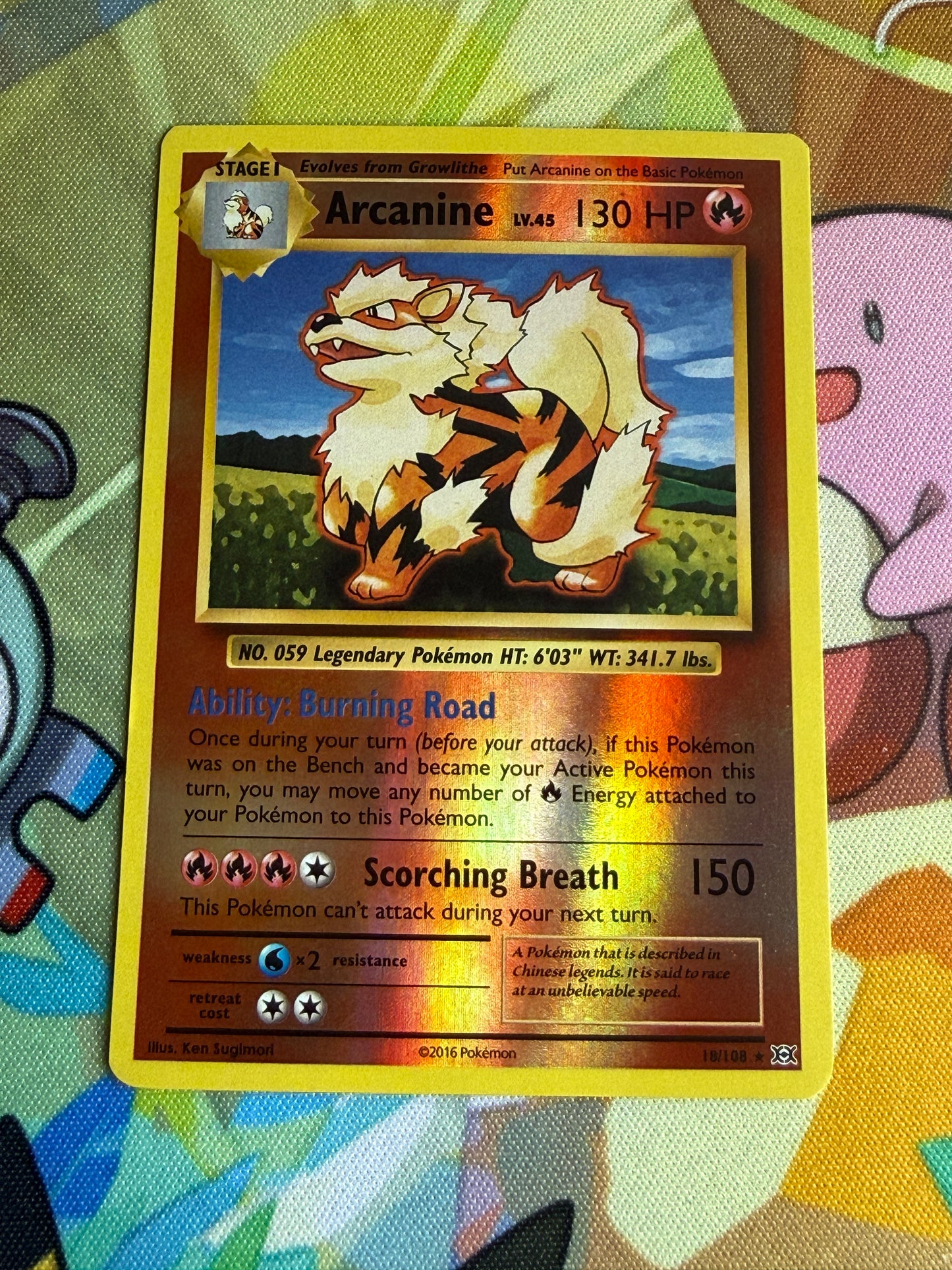 #18 Arcanine Reverse Holo | Pokemon Evolutions