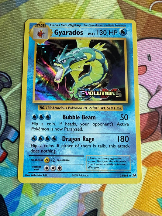 #34 Gyarados Stamped PreRelease Holo | Pokemon Evolutions
