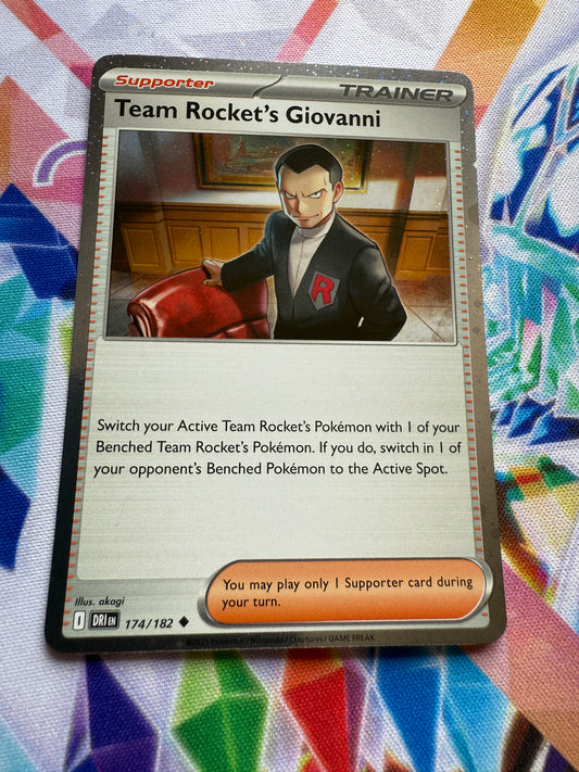 Team Rocket's Giovanni #174 | Cosmic Holo | Pokemon | Destined Rivals