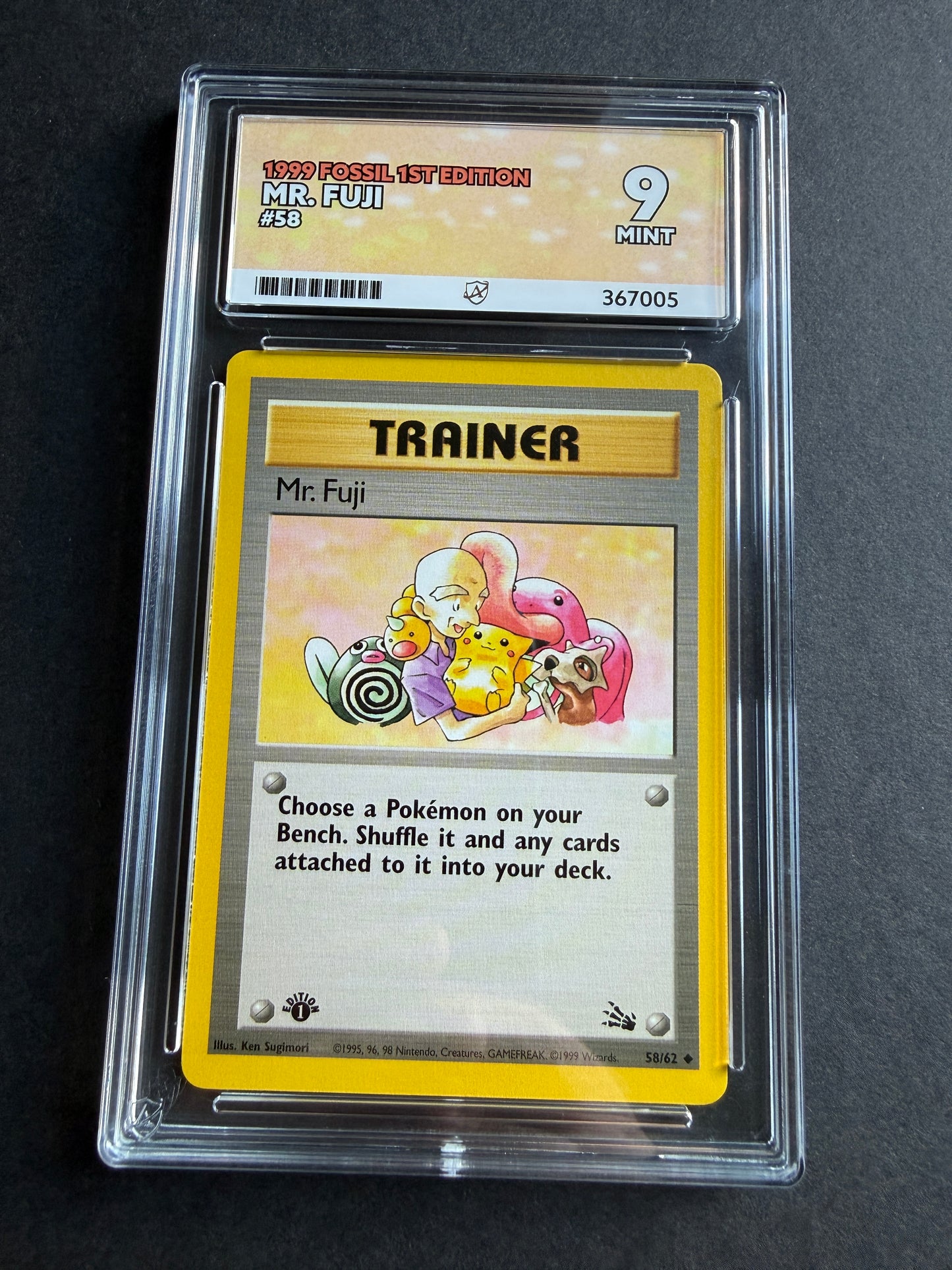 Mr. Fuji [1st Edition] #58 | Pokemon 1999 Fossil | Graded ACE 9