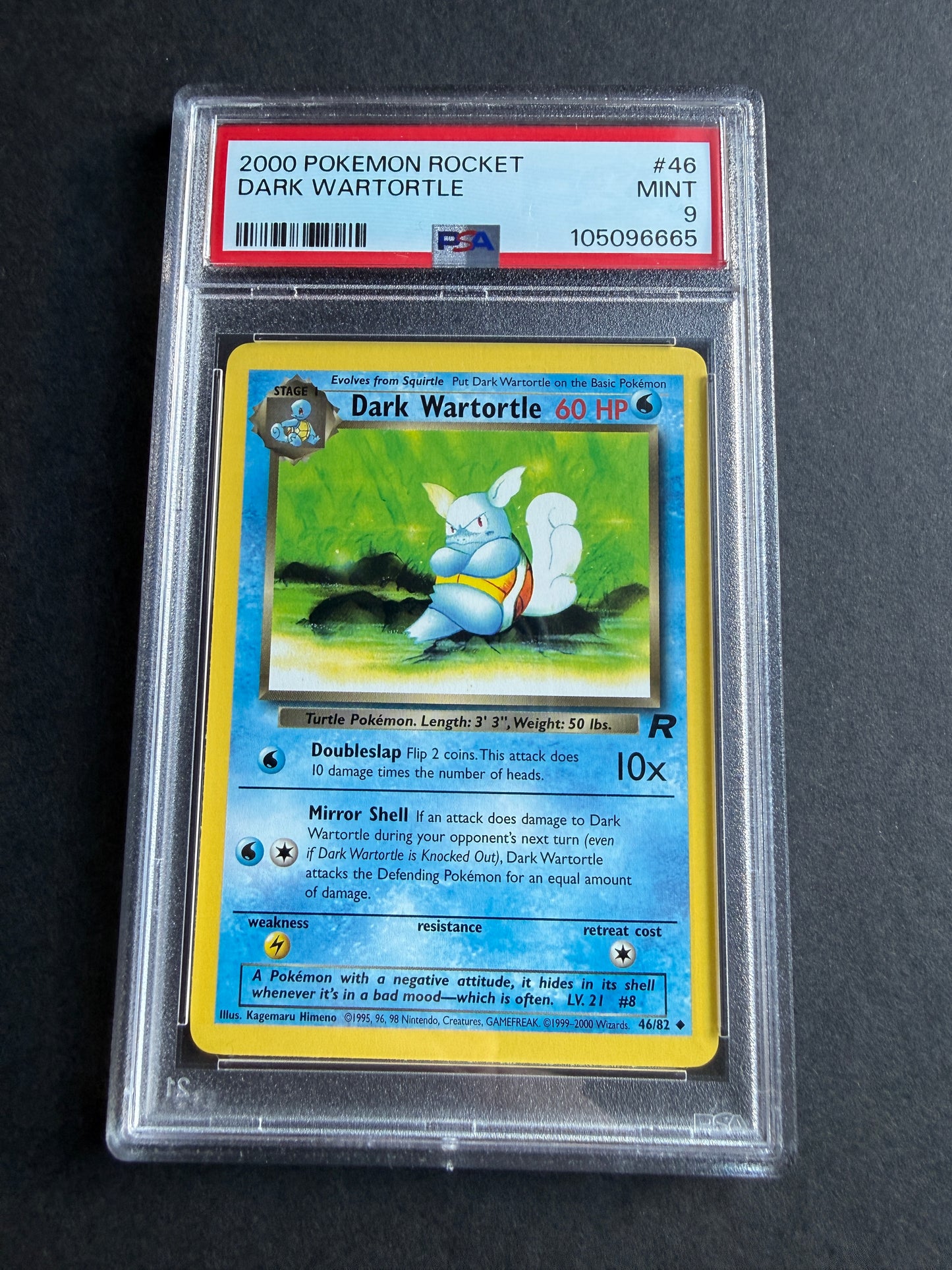 Dark Wartortle #46 | Pokemon Team Rocket 2000 | PSA 9