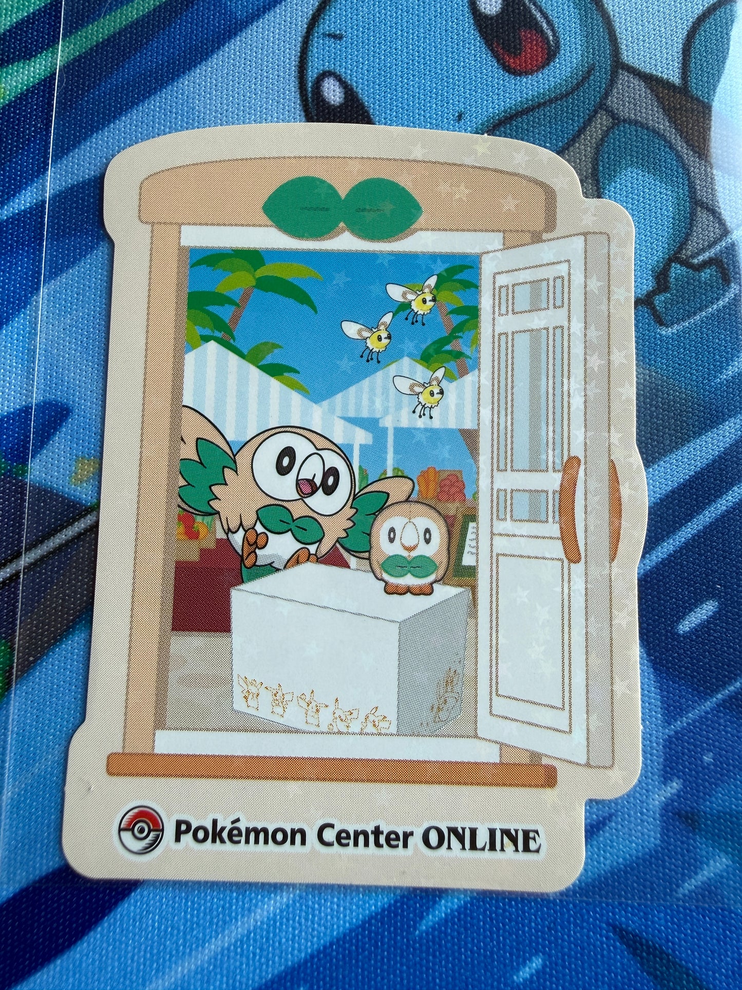 Pokemon Center Online | Nintendo | Award 'Door' Sticker | Rowlet Holo