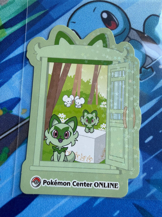 Pokemon Center Online | Nintendo | Award 'Door' Sticker | Sprigatito Holo