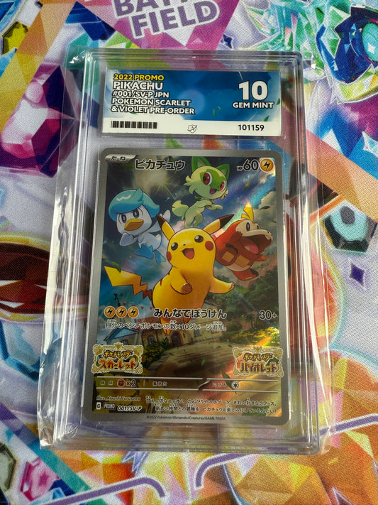Pikachu #1/SV-P | Pokemon Japanese | Promo | Scarlet and Violet Preorder | ACE Grade 10