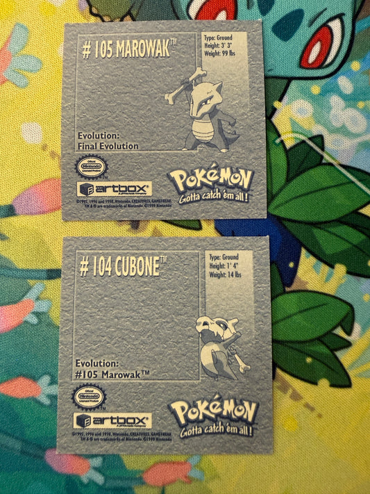Marowak #105 and Cuban #104 | Pokemon Artbox Stickers