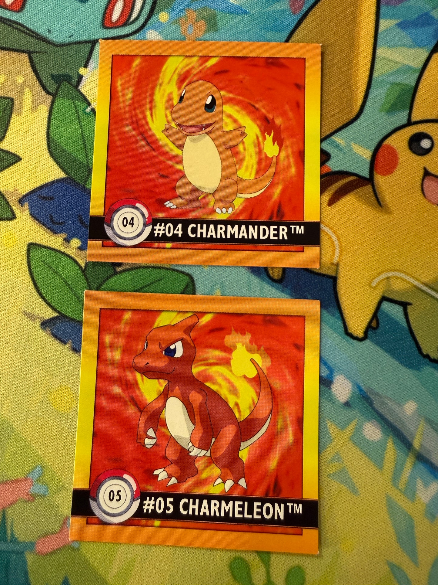 Charmander #4 and Chameleon #5 | Pokemon Artbox Stickers