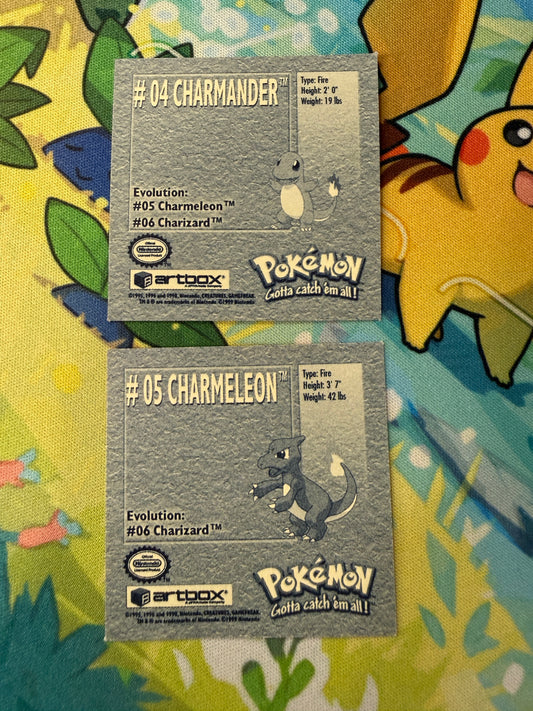 Charmander #4 and Chameleon #5 | Pokemon Artbox Stickers