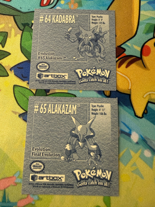 Kadabra #64 and Alakazam #65 | Pokemon Artbox Stickers