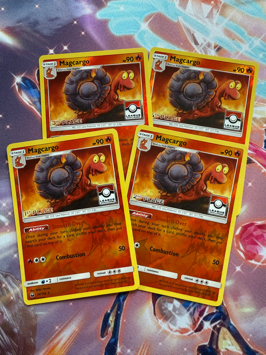 Magcargo [1st, 2nd, 3rd and 4th Place League] #24 | Pokemon | Sun and Moon Celestial Storm ALL 4 CARDS