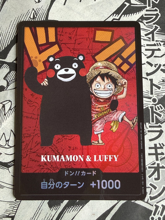 DON!! Card [Kumamon & Luffy] One Piece Japanese Promo