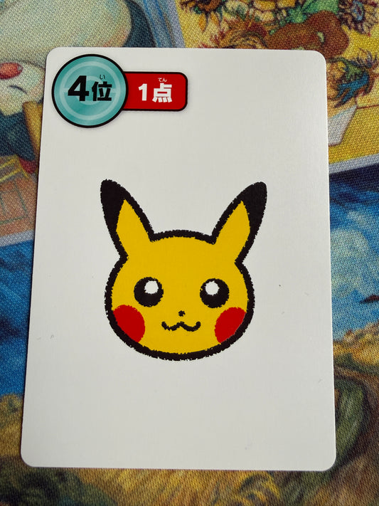 Pikachu 4th Place Pokemon Center 2025 Japanese Taruka Playing Card [RED]