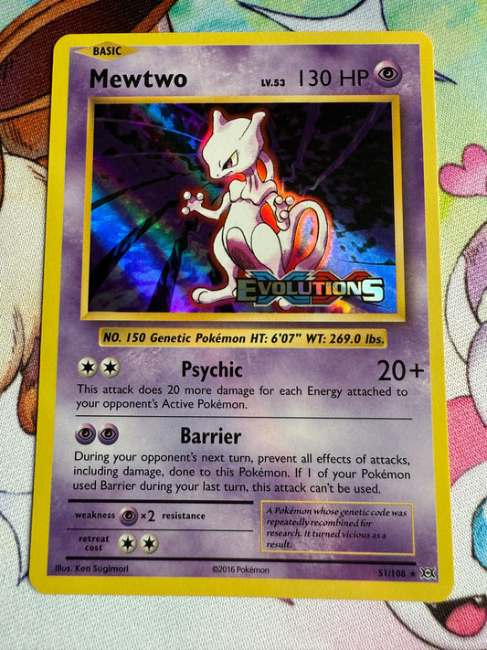 Mewtwo #51 | Pokemon XY Evolutions PRERELEASE STAMPED | Near Mint