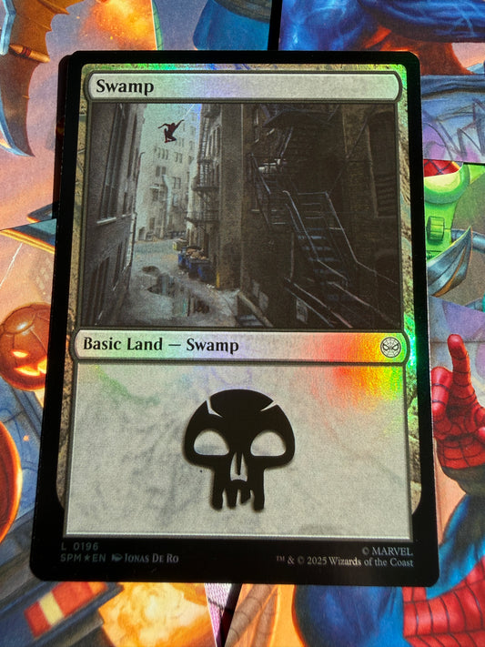 Magic The Gathering | Marvel Spider-Man | Land Swamp L 196 Foil