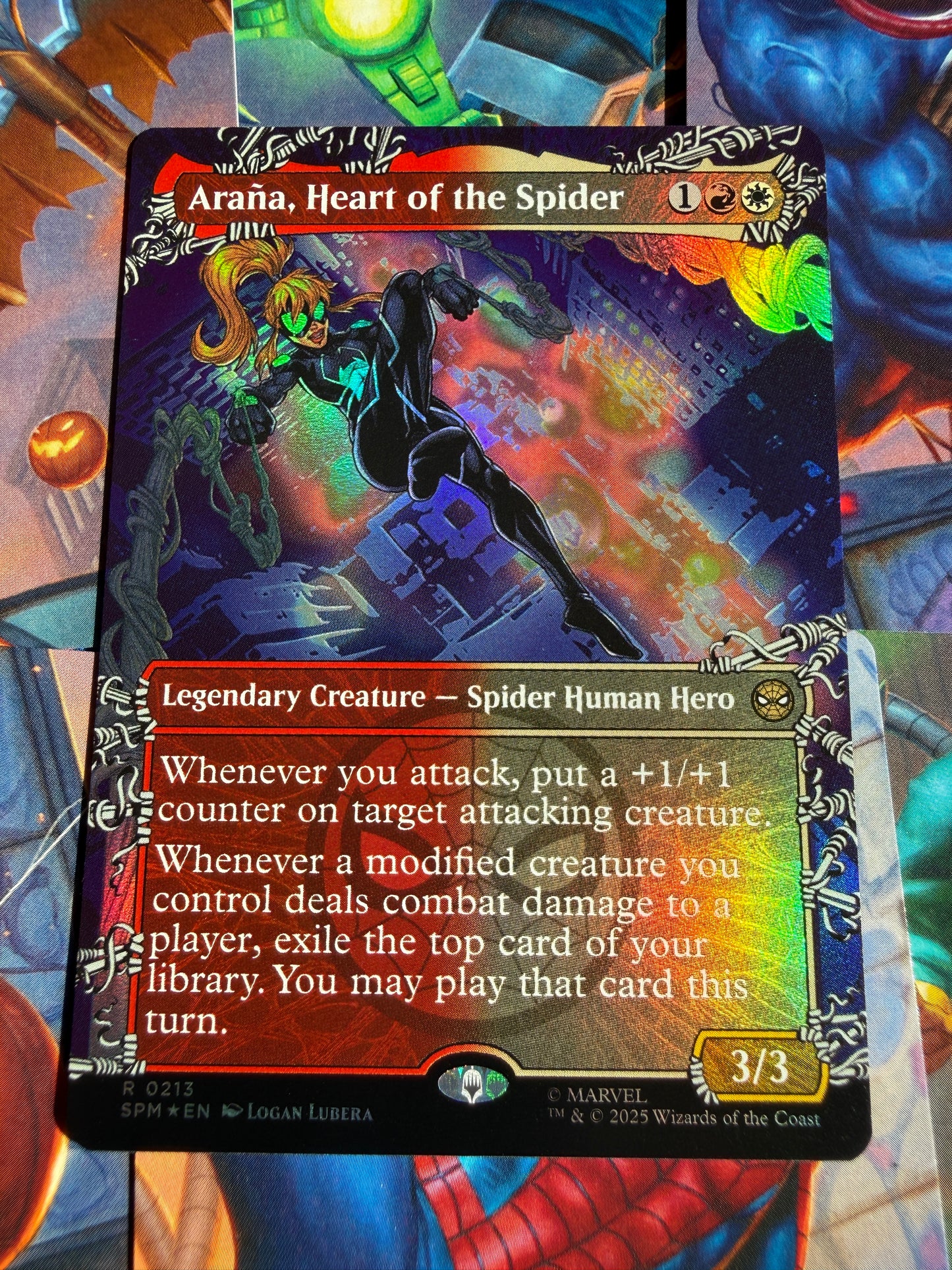 Magic The Gathering | Marvel Spider-Man | Arana, Heart of the Spider R 213 Borderless Foil