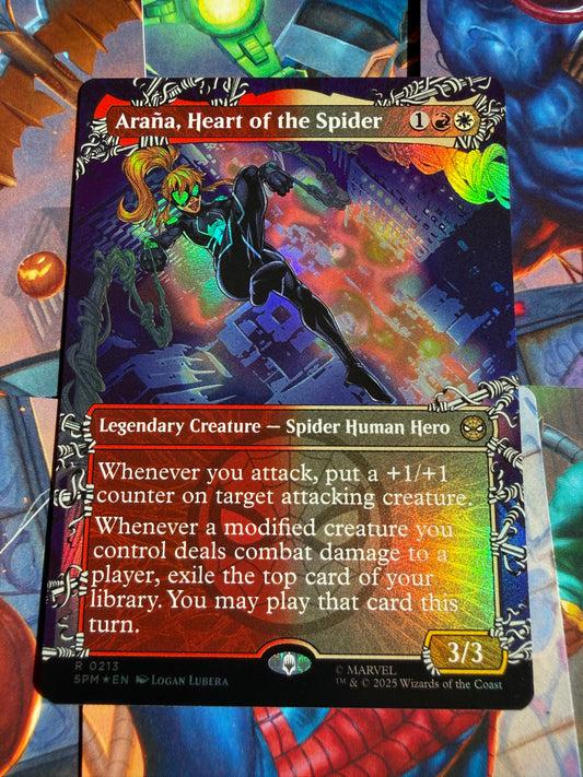 Magic The Gathering | Marvel Spider-Man | Arana, Heart of the Spider R 213 Borderless Foil
