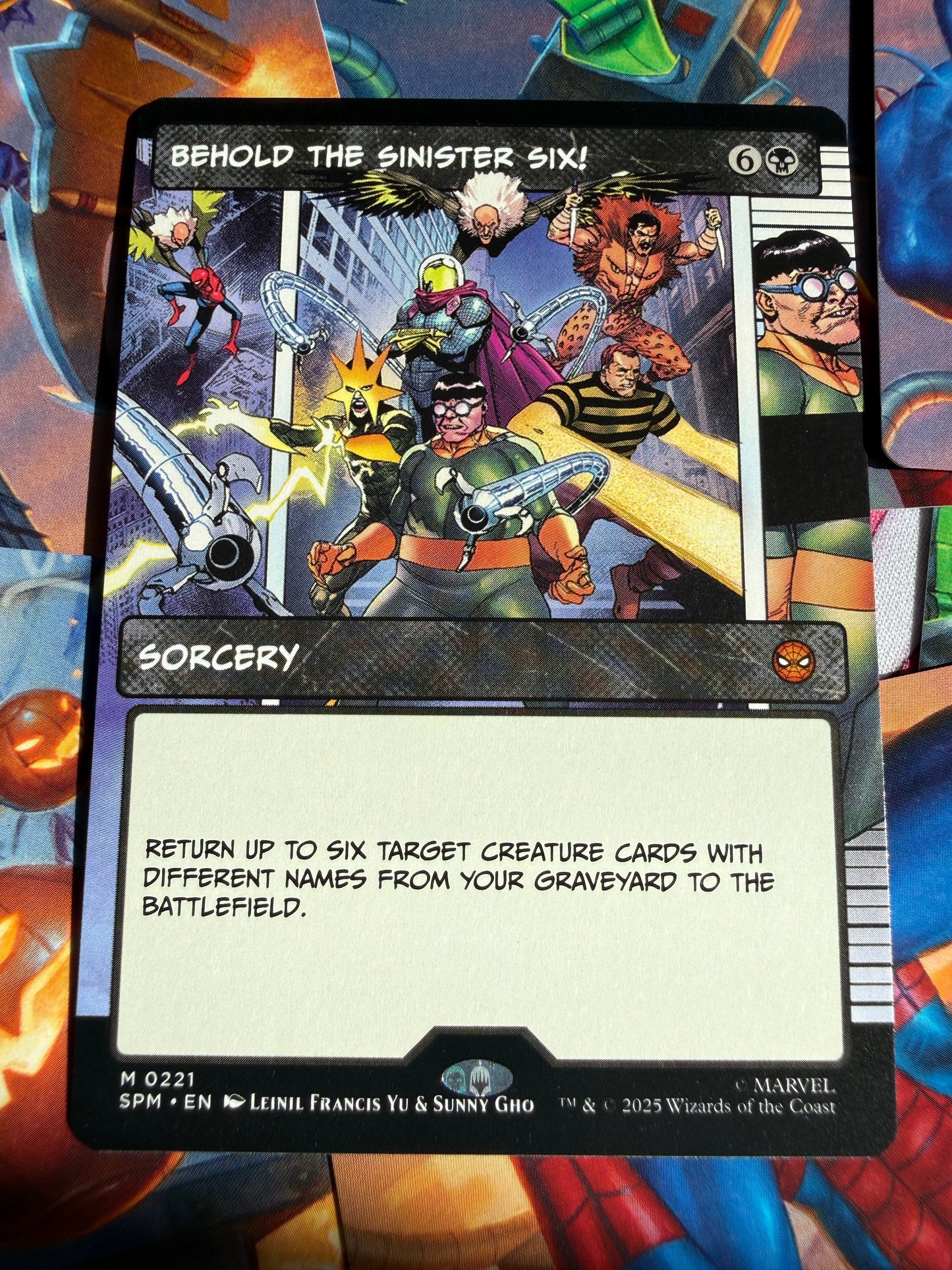 Magic The Gathering | Marvel Spider-Man | Behold the Sinister Six! M 221 Borderless Art