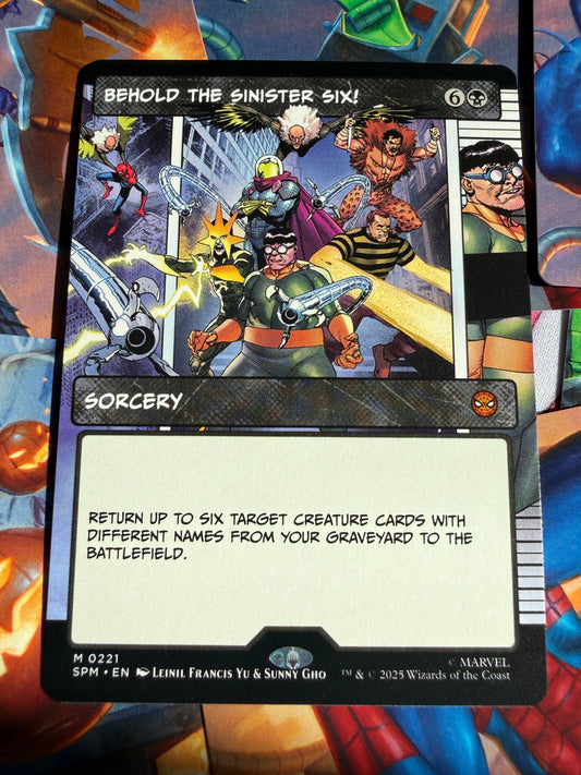 Magic The Gathering | Marvel Spider-Man | Behold the Sinister Six! M 221 Borderless Art