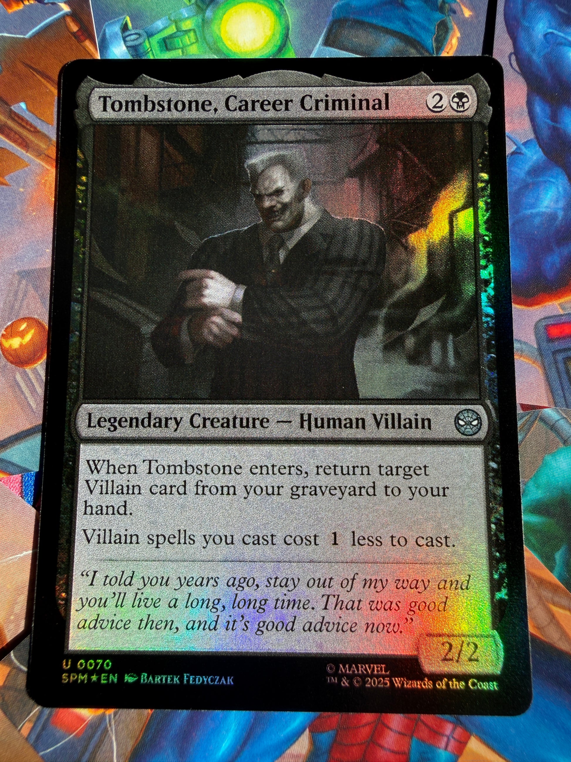 Magic The Gathering Marvel Spider-Man Tombstone, Career Criminal U 70 Foil