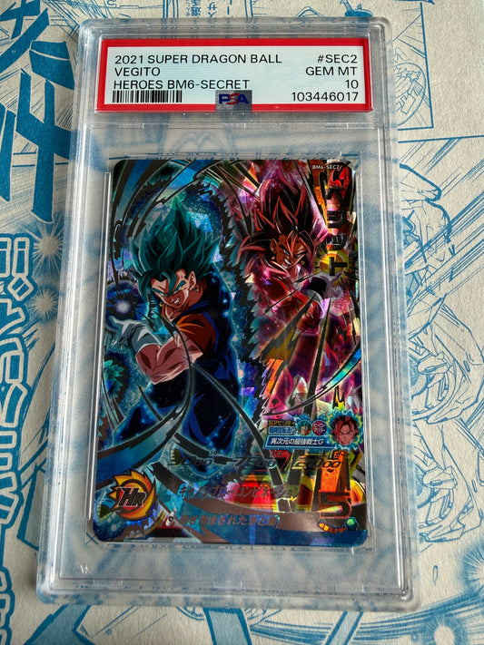 PSA 10 Super Dragon Ball Heroes | BM6-SEC2 | Vegito Secret Rare Holo [2021]