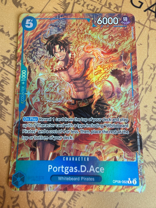 One Piece | English | Portgas D Ace OP08-052 R* Alternate Art