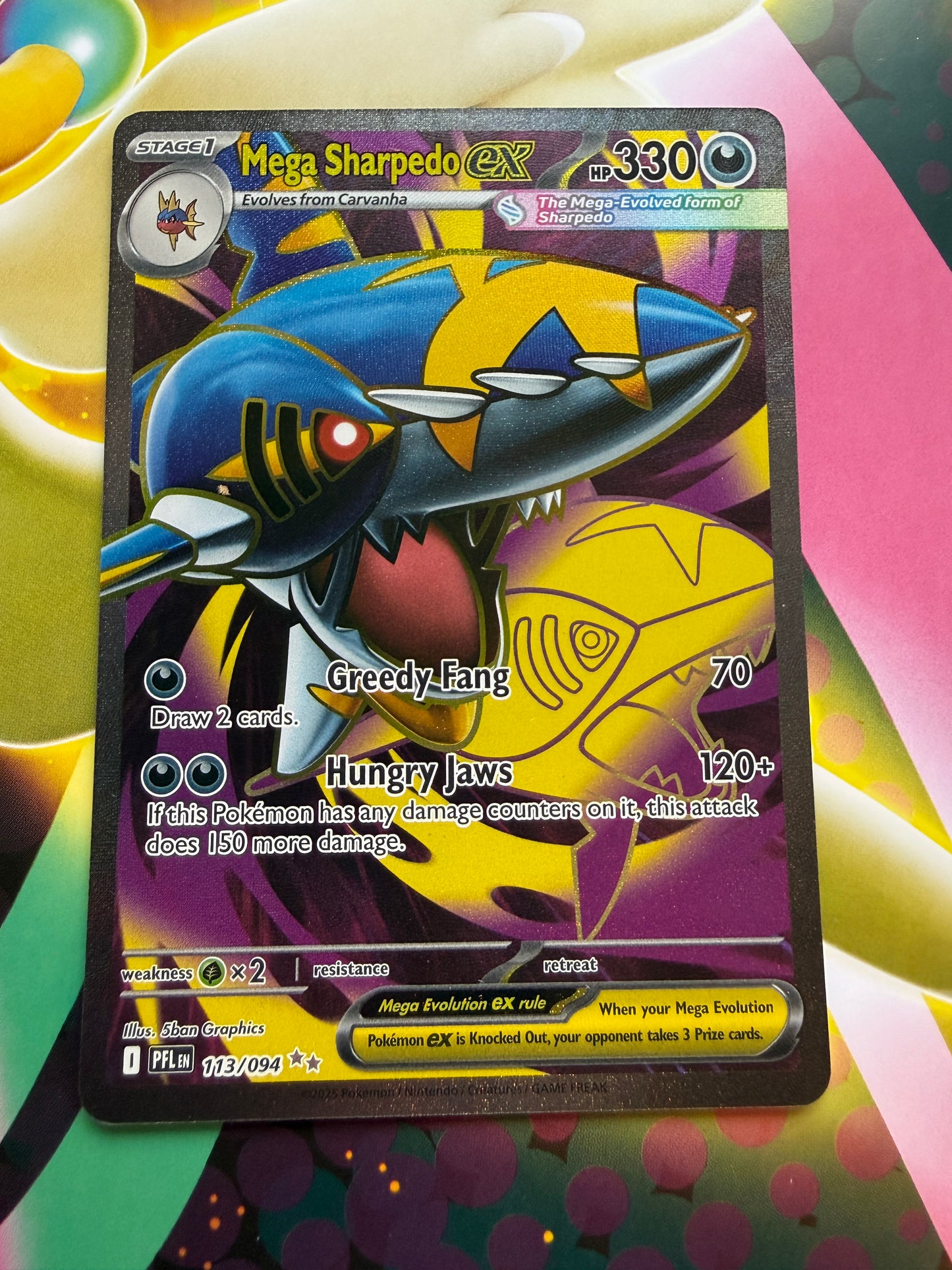 Mega Sharpedo ex #113 Pokemon Phantasmal Flames