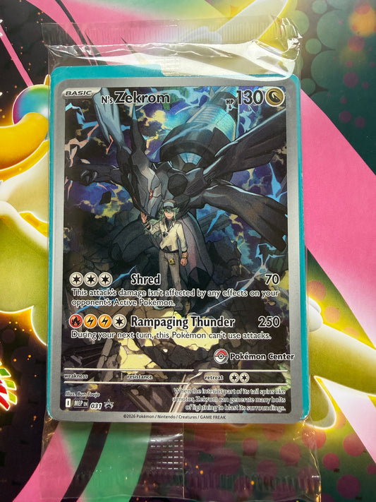N's Zekrom 031 Pokemon Center Stamped Promo Ascended Heroes | 2 Cards | Sealed