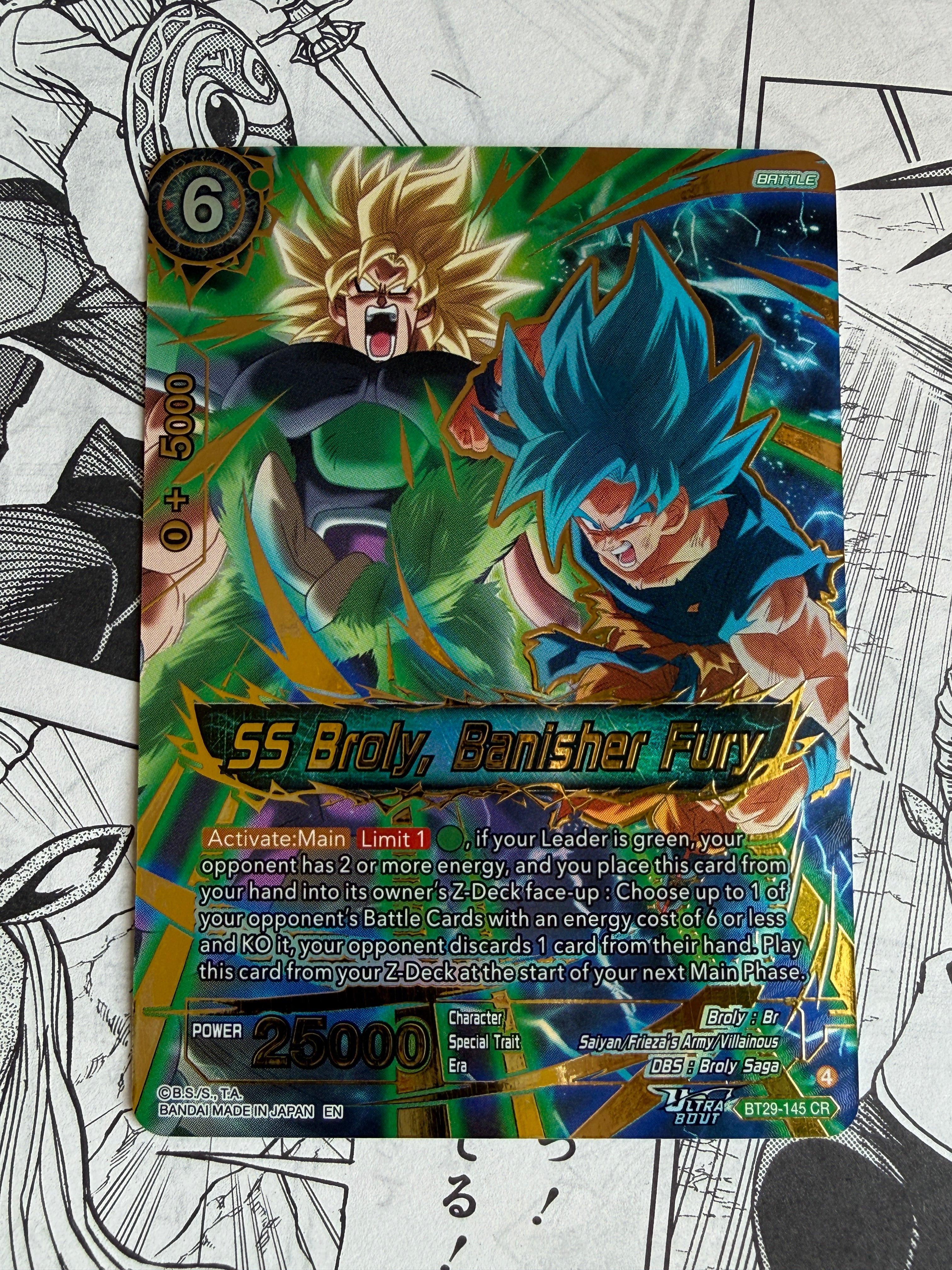 SS Broly Banisher Fury BT29-145 CR Dragon Ball Super Fearsome